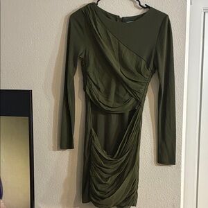 Alice + Olivia Olive Draped Mini Dress